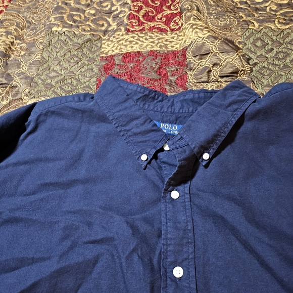 Polo Navy Blue Button down Long Sleeve shirt - Picture 3 of 3